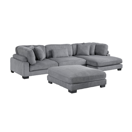 8555GY*CRACVCOT (4)4-Piece Modular Sectional with Reversible Chaise and Ottoman from Homelegance - Luna Furniture