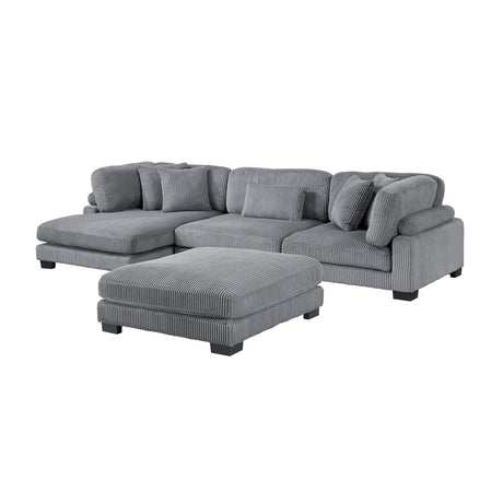 8555GY*CRACVCOT (4)4-Piece Modular Sectional with Reversible Chaise and Ottoman from Homelegance - Luna Furniture