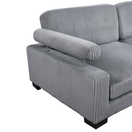 8555GY*CRACVCOT (4)4-Piece Modular Sectional with Reversible Chaise and Ottoman from Homelegance - Luna Furniture