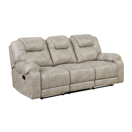 Gainesville Pewter Double Reclining Living Room Set from Homelegance - Luna Furniture