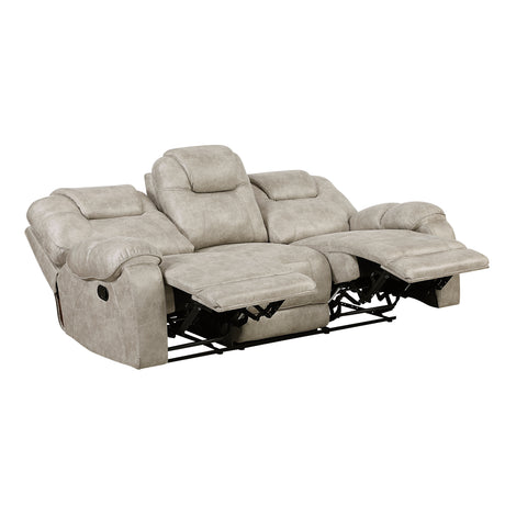 Gainesville Pewter Double Reclining Living Room Set from Homelegance - Luna Furniture