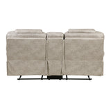 Gainesville Pewter Double Reclining Loveseat with Center Console from Homelegance - Luna Furniture