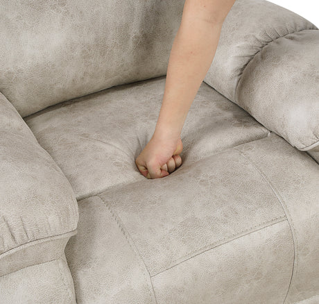 Gainesville Pewter Double Reclining Loveseat with Center Console from Homelegance - Luna Furniture