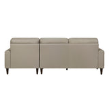 Barre Gray Faux Leather 2-Piece Storage Sleeper Sectional from Homelegance - Luna Furniture