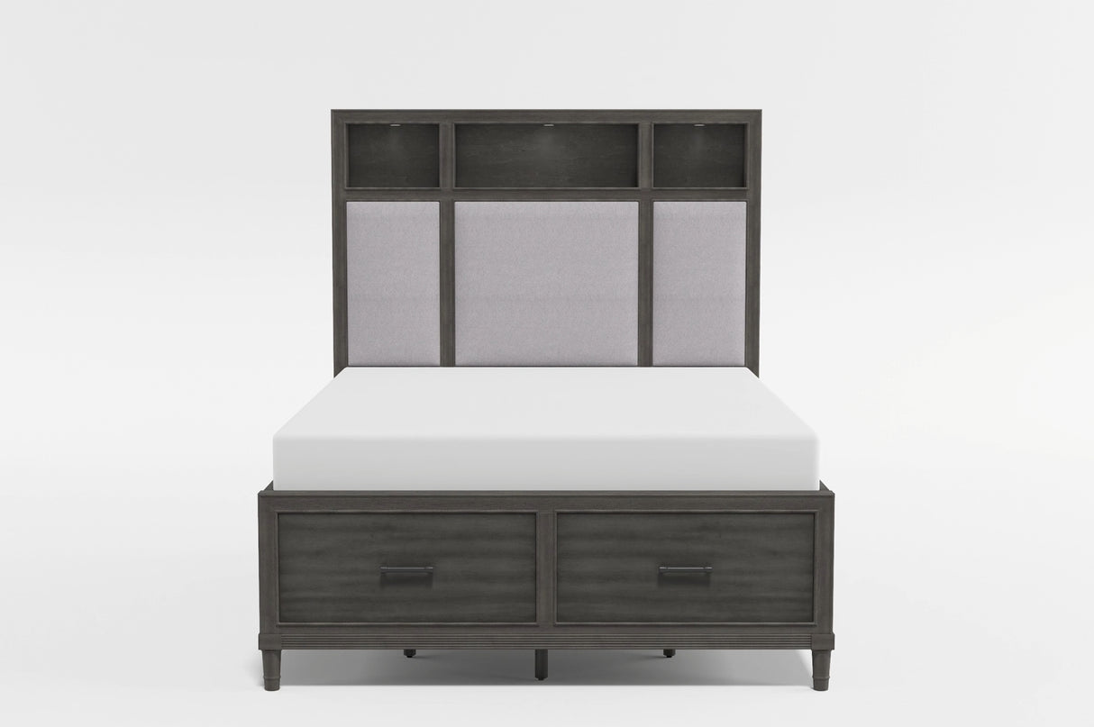 Wittenberry Gray King Storage Platform Bed from Homelegance - Luna Furniture