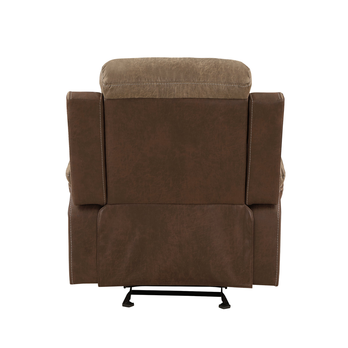 Glendale Brown Microfiber Double Glider Reclining Loveseat with Center Console from Homelegance - Luna Furniture