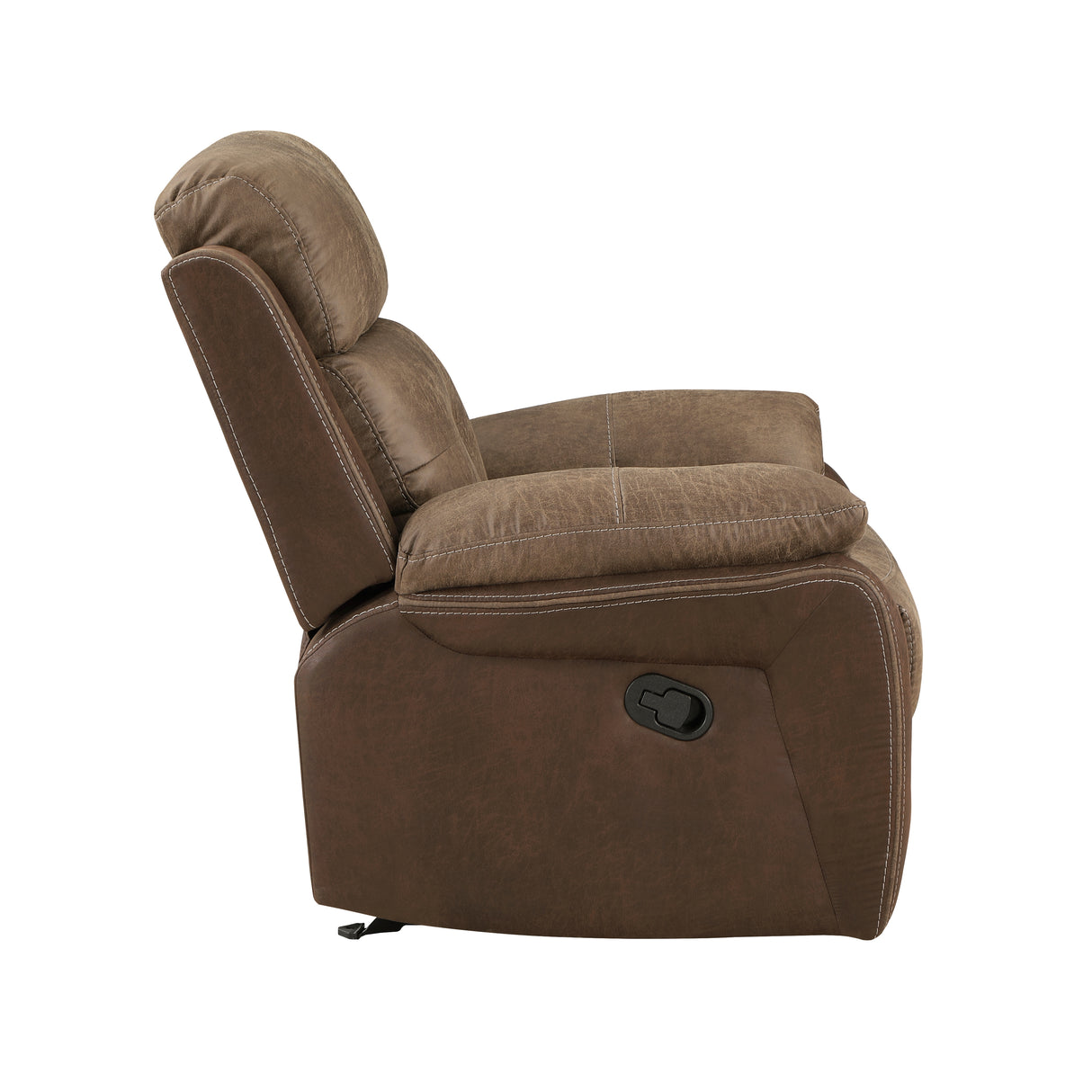 Glendale Brown Microfiber Double Glider Reclining Loveseat with Center Console from Homelegance - Luna Furniture