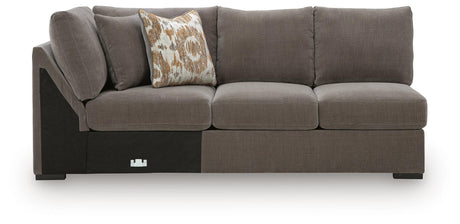 Larson Levee Espresso Left-Arm Facing Armless Loveseat with Wedge from Ashley - Luna Furniture