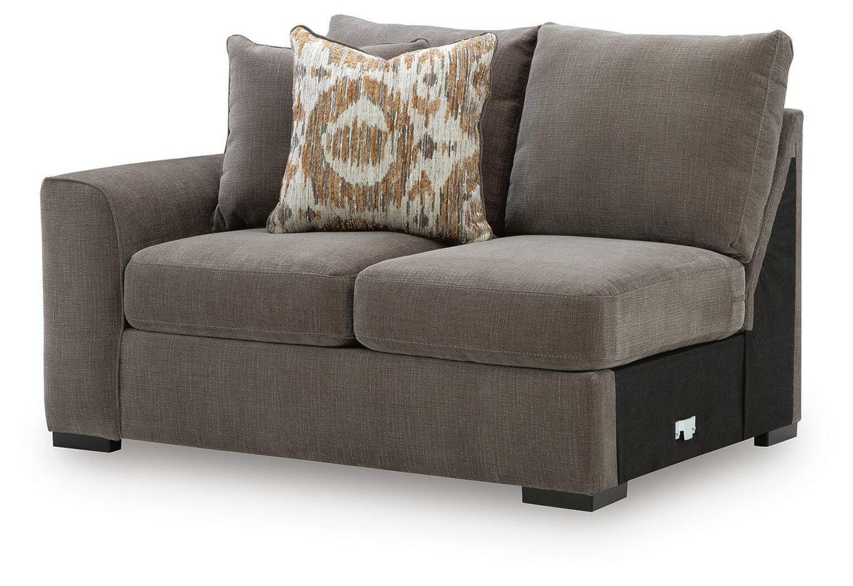 Larson Levee Espresso Left-Arm Facing Loveseat from Ashley - Luna Furniture