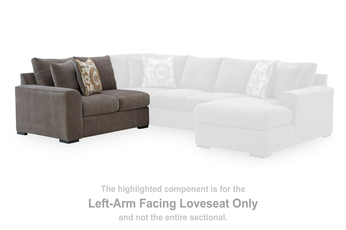 Larson Levee Espresso Left-Arm Facing Loveseat from Ashley - Luna Furniture