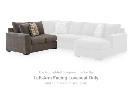 Larson Levee Espresso Left-Arm Facing Loveseat from Ashley - Luna Furniture
