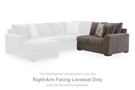 Larson Levee Espresso Right-Arm Facing Loveseat from Ashley - Luna Furniture