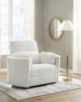 Gosaldo Silver Swivel Power Glider Recliner from Ashley Furniture - Luna Furniture
