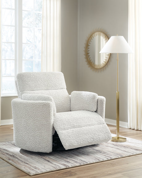 Gosaldo Silver Swivel Power Glider Recliner from Ashley Furniture - Luna Furniture