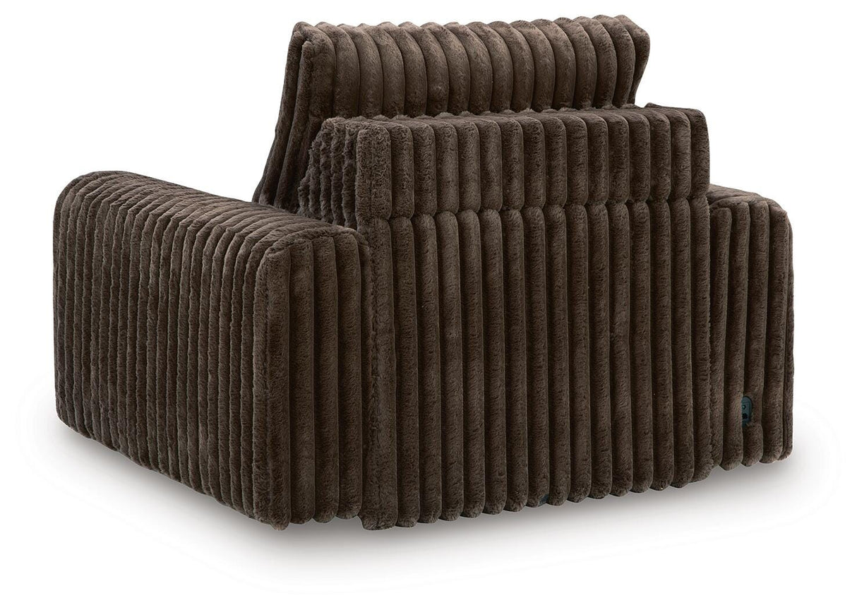 HamlinBay Chocolate Power Gliding Chaise from Ashley Furniture - Luna Furniture