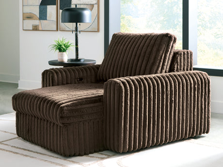 HamlinBay Chocolate Power Gliding Chaise from Ashley - Luna Furniture