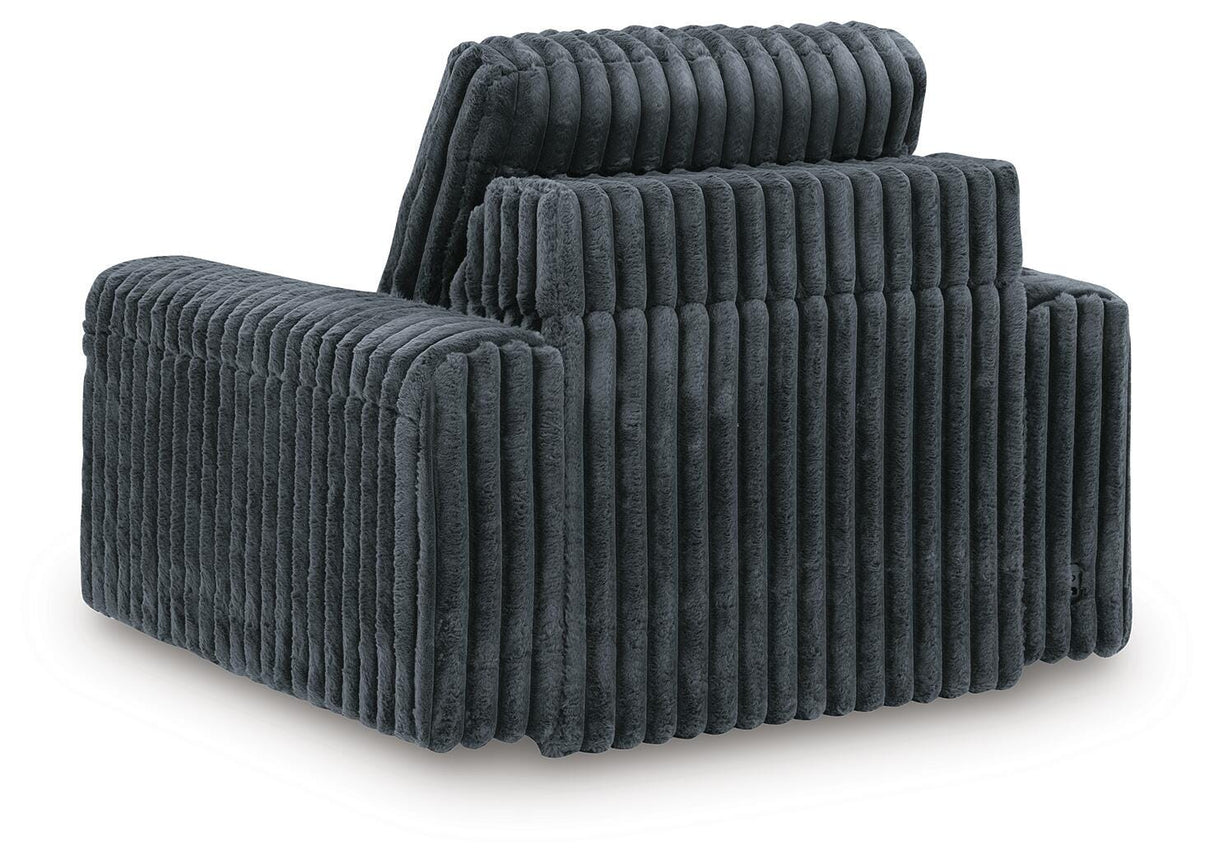 HamlinBay Gunmetal Power Gliding Chaise from Ashley Furniture - Luna Furniture