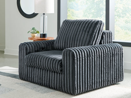 HamlinBay Gunmetal Power Gliding Chaise from Ashley - Luna Furniture