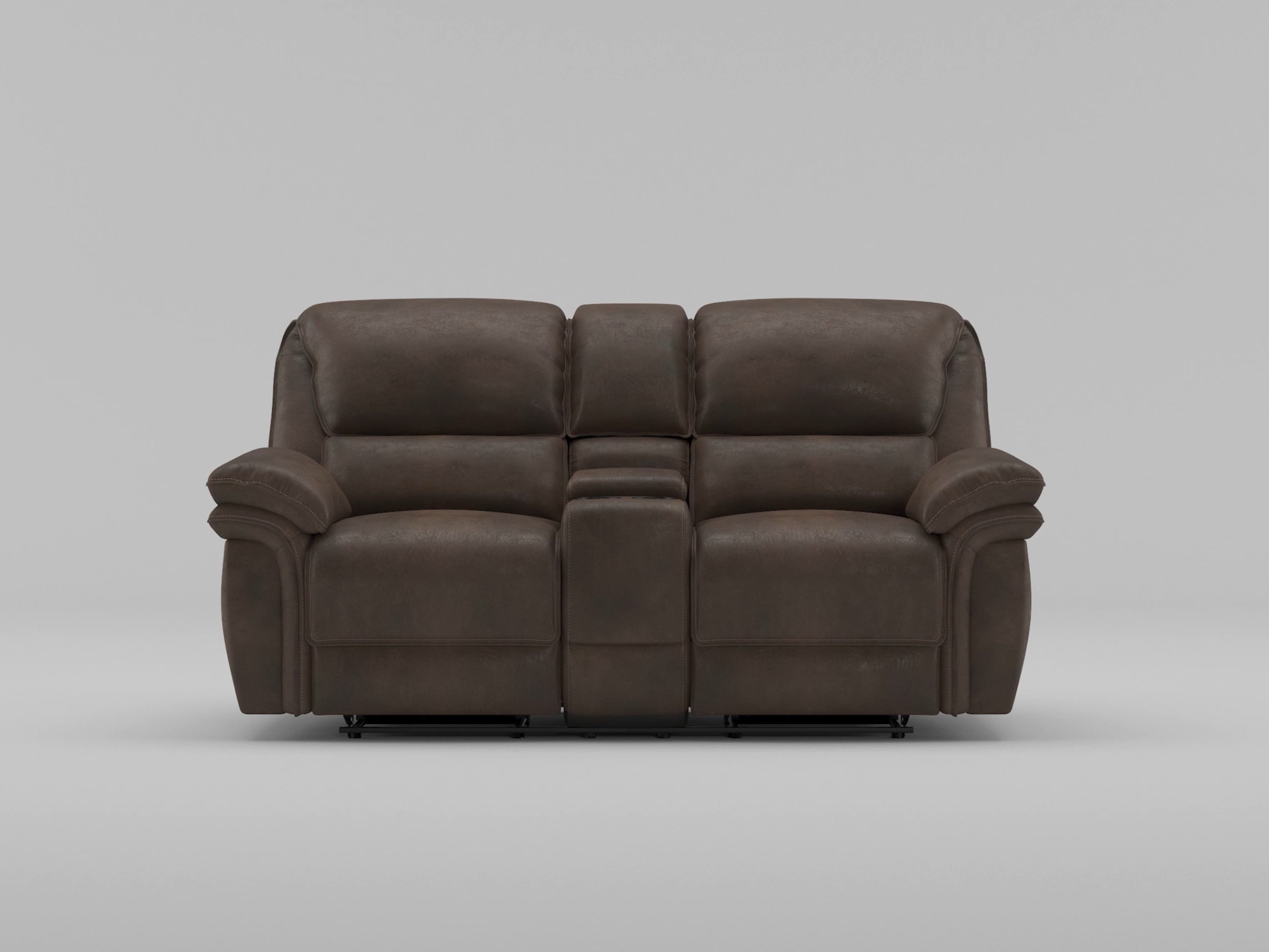Homelegance 8517BRW-2 Double Reclining Love Seat with Center