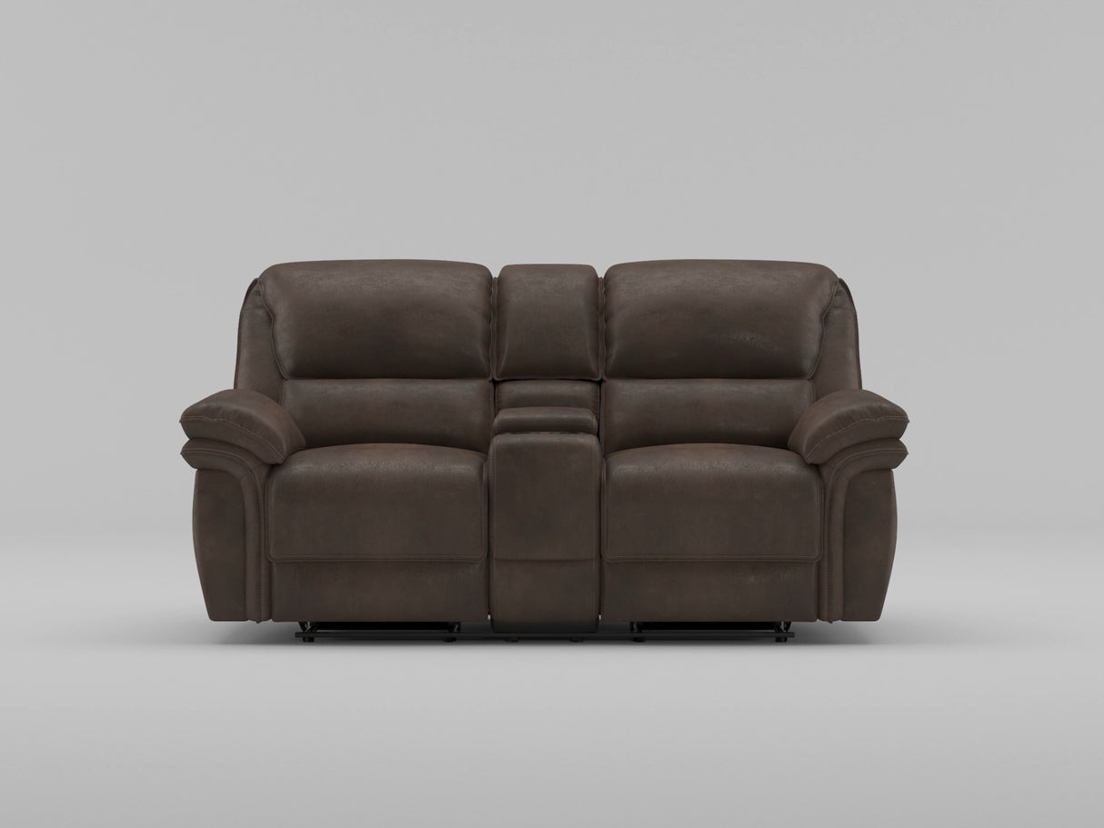 Proctor Brown Microfiber Double Reclining Loveseat with Center Console from Homelegance - Luna Furniture