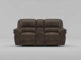 Proctor Brown Microfiber Double Reclining Loveseat with Center Console from Homelegance - Luna Furniture