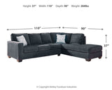 Altari Slate 2-Piece RAF Chaise Sleeper Sectional from Ashley - Luna Furniture