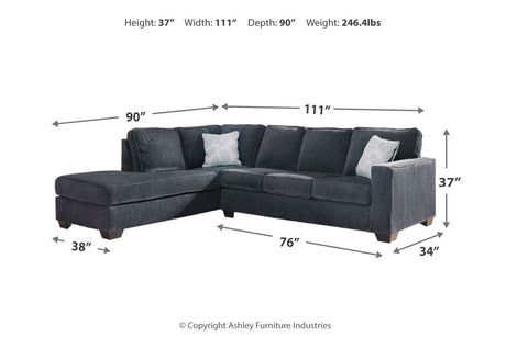 Altari Slate 2-Piece Sectional and Ottoman from Ashley - Luna Furniture