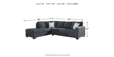 Altari Slate 2-Piece Sectional with Chaise and Ottoman from Ashley - Luna Furniture