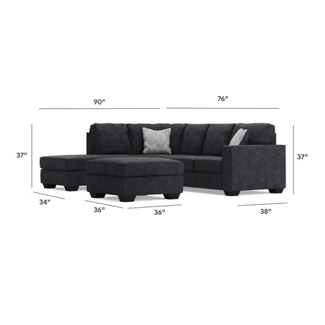 Altari Slate 2-Piece Sleeper Sectional with Ottoman from Ashley - Luna Furniture