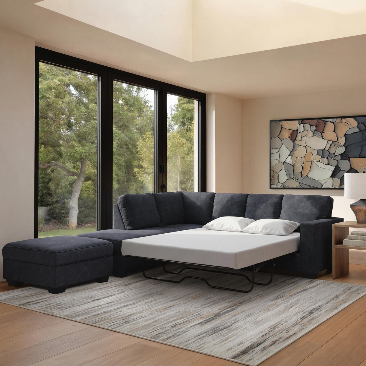 Altari Slate 2-Piece Sleeper Sectional with Ottoman from Ashley - Luna Furniture
