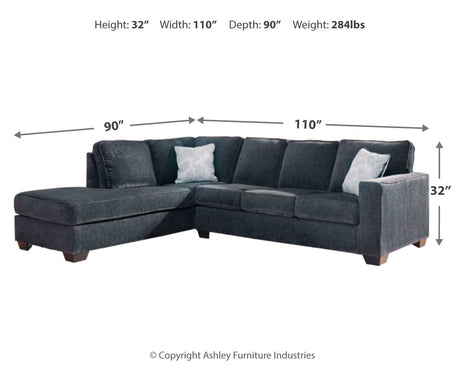 Altari Slate 2-Piece LAF Chaise Sleeper Sectional from Ashley - Luna Furniture