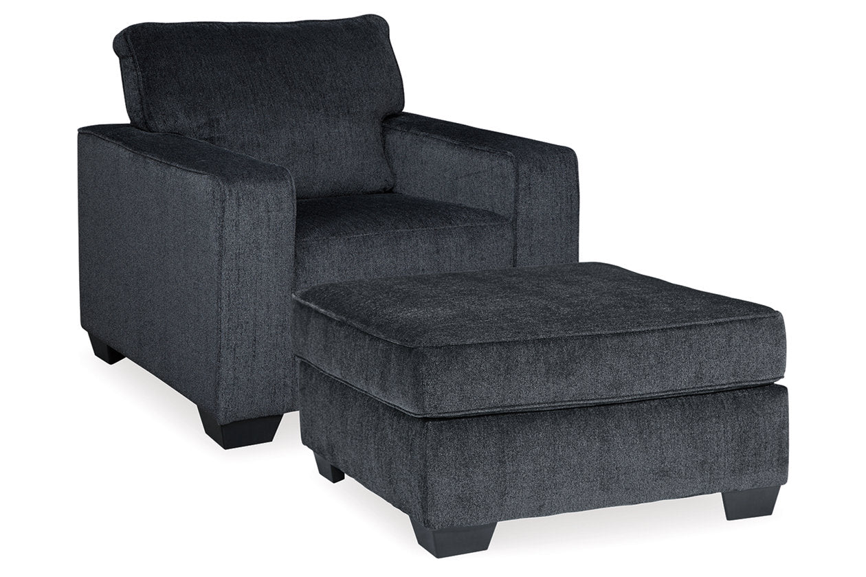 Altari Slate Chair and Ottoman from Ashley - Luna Furniture