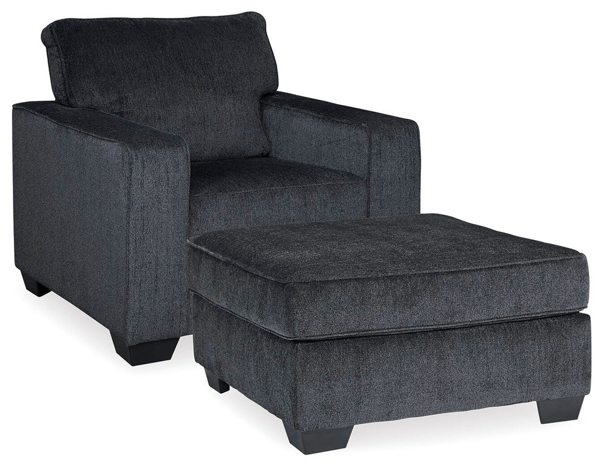Altari Slate Chair and Ottoman from Ashley Furniture - Luna Furniture