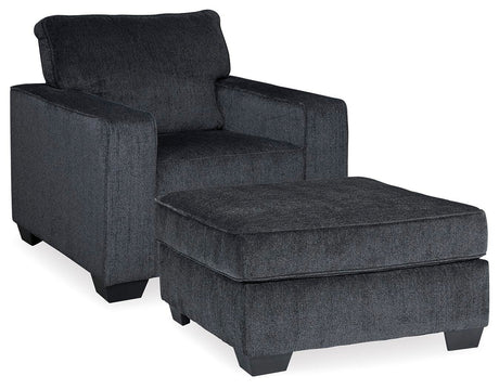 Altari Slate Chair and Ottoman from Ashley Furniture - Luna Furniture