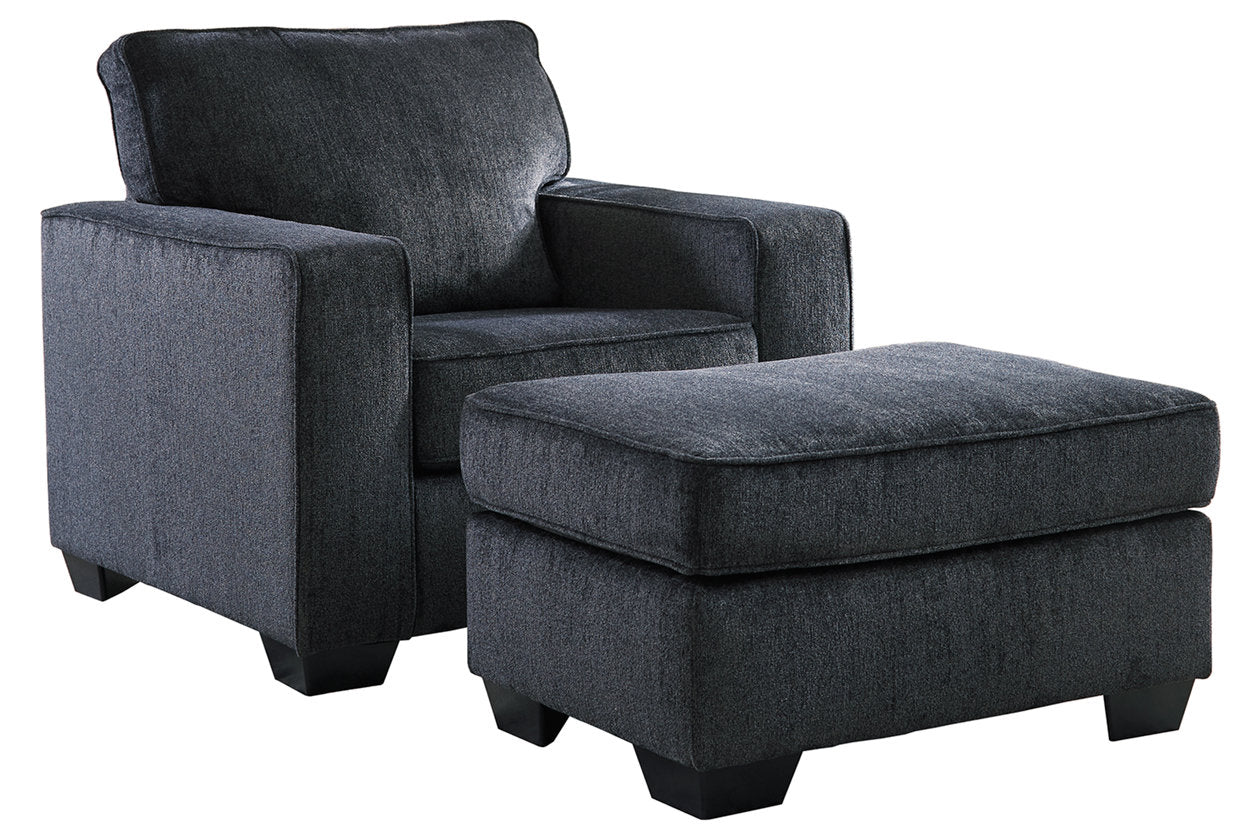 Altari Slate Chair and Ottoman from Ashley - Luna Furniture
