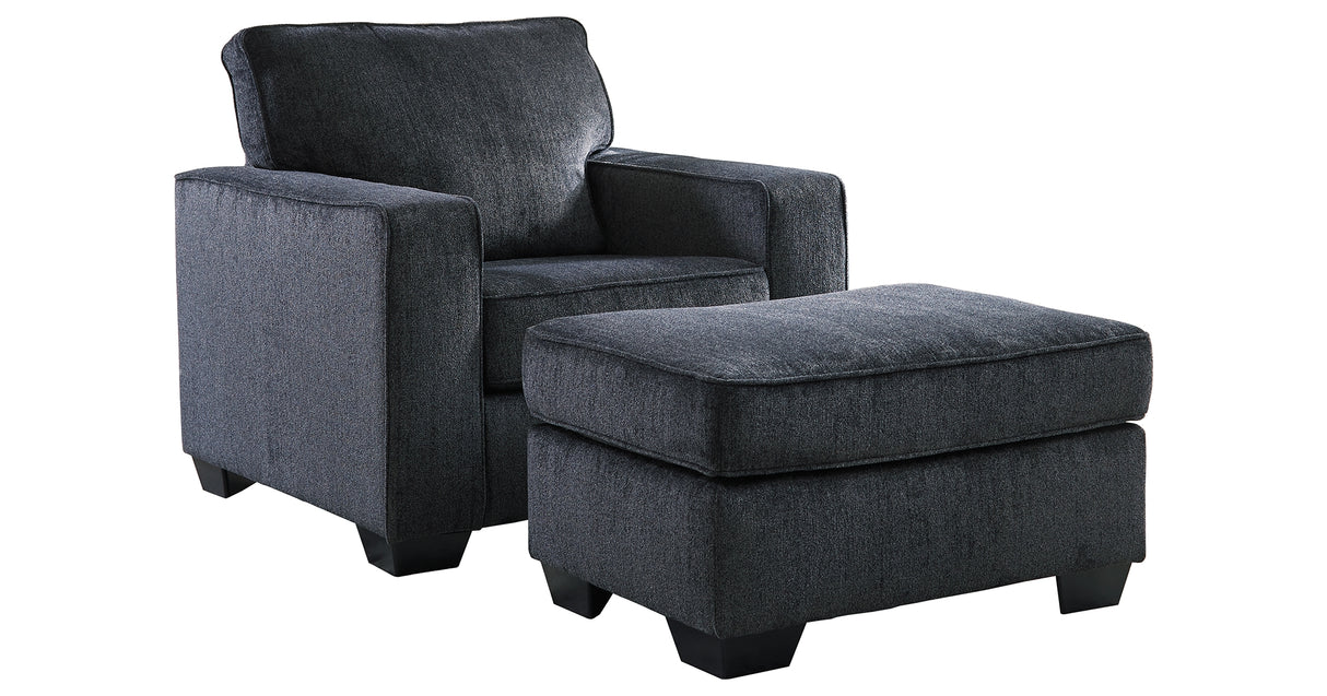 Altari Slate Chair and Ottoman from Ashley Furniture - Luna Furniture