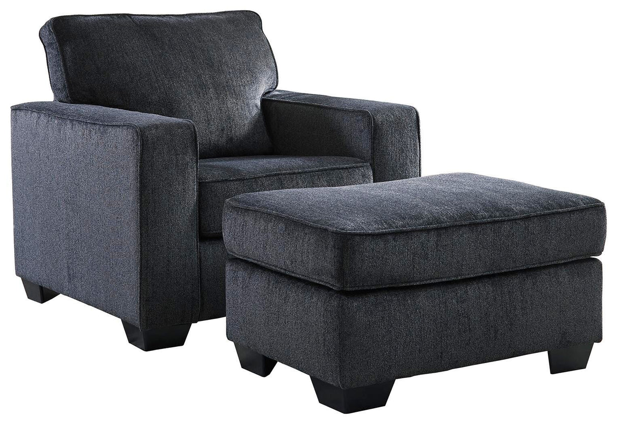 Altari Slate Chair and Ottoman from Ashley Furniture - Luna Furniture