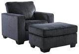 Altari Slate Chair and Ottoman from Ashley Furniture - Luna Furniture