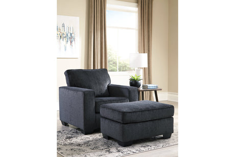 Altari Slate Chair and Ottoman from Ashley - Luna Furniture