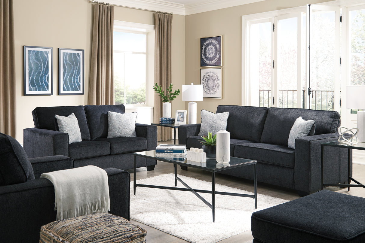 Altari Sofa, Loveseat, Chair and Ottoman in Slate from Ashley - Luna Furniture