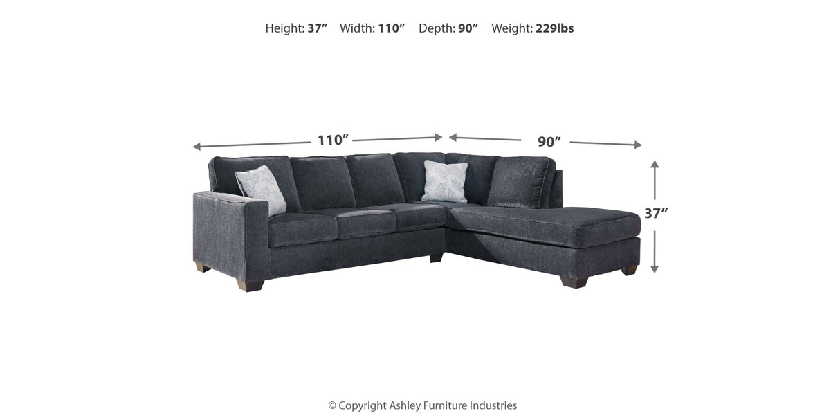 Altari Slate 2-Piece RAF Chaise Sectional from Ashley - Luna Furniture
