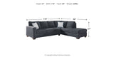 Altari Slate 2-Piece RAF Chaise Sectional from Ashley - Luna Furniture