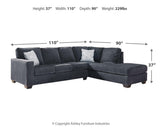Altari Slate 2-Piece Sectional and Ottoman from Ashley Furniture - Luna Furniture