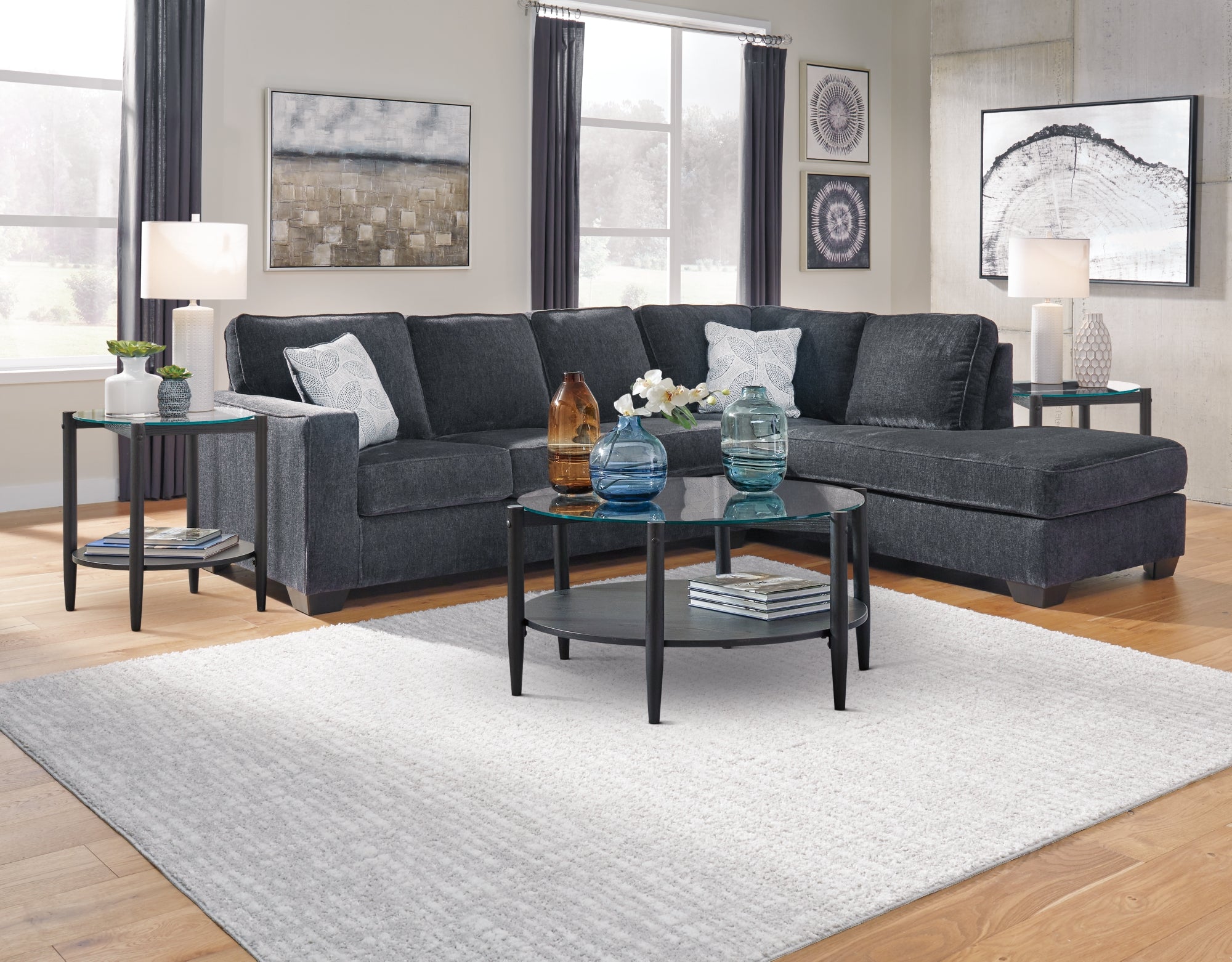 Ashley Altari Slate 2-Piece Sectional with Chaise – Luna Furniture