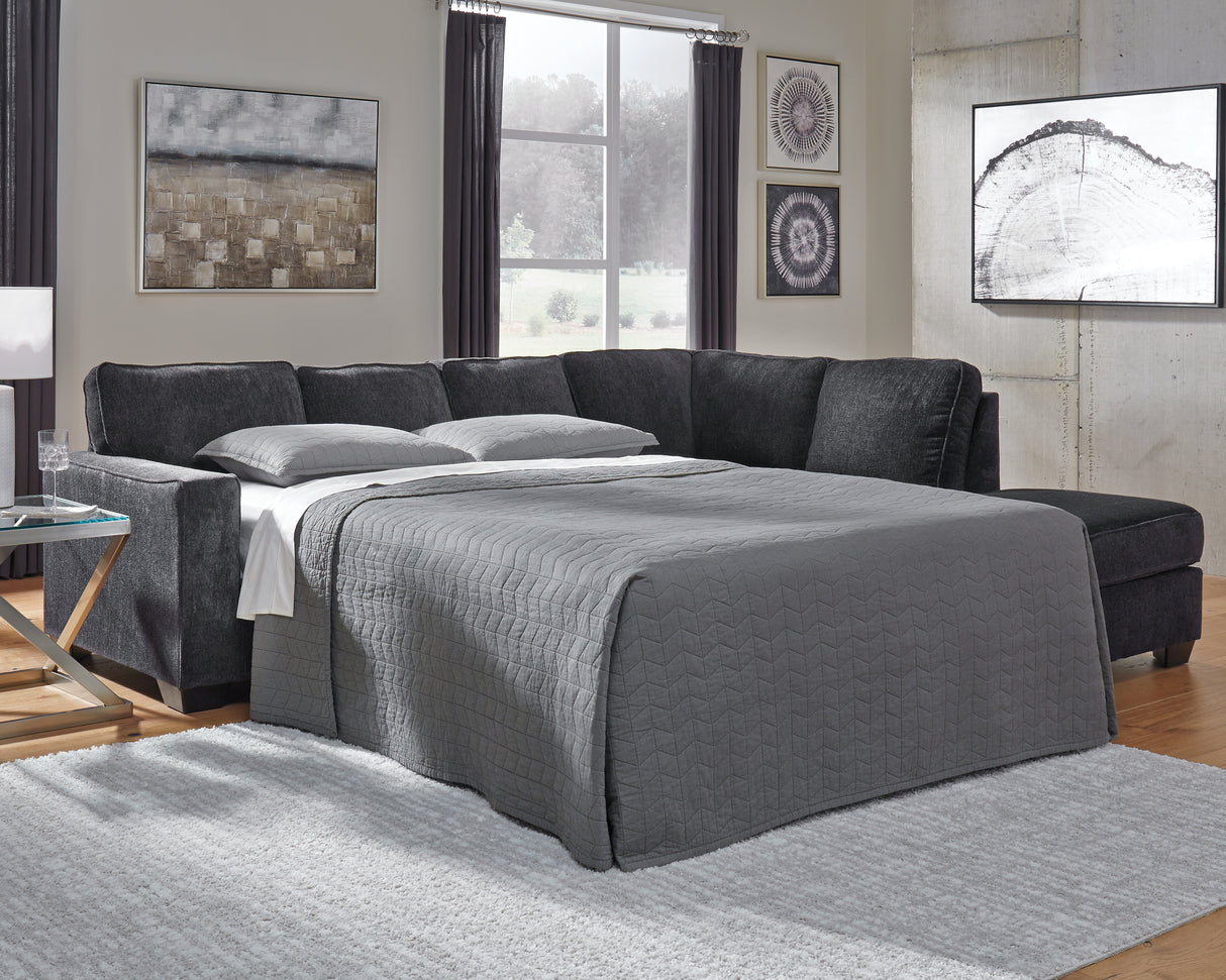 Altari Slate 2-Piece RAF Chaise Sleeper Sectional from Ashley - Luna Furniture