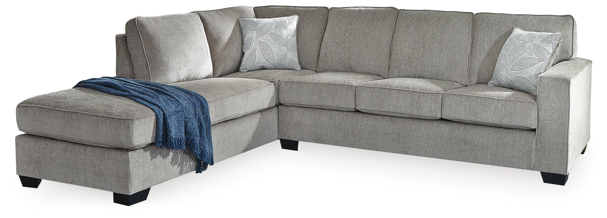 Altari 2-Piece Sectional with Ottoman in Alloy from Ashley Furniture - Luna Furniture