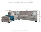 Altari Alloy 2-Piece LAF Chaise Sleeper Sectional from Ashley - Luna Furniture
