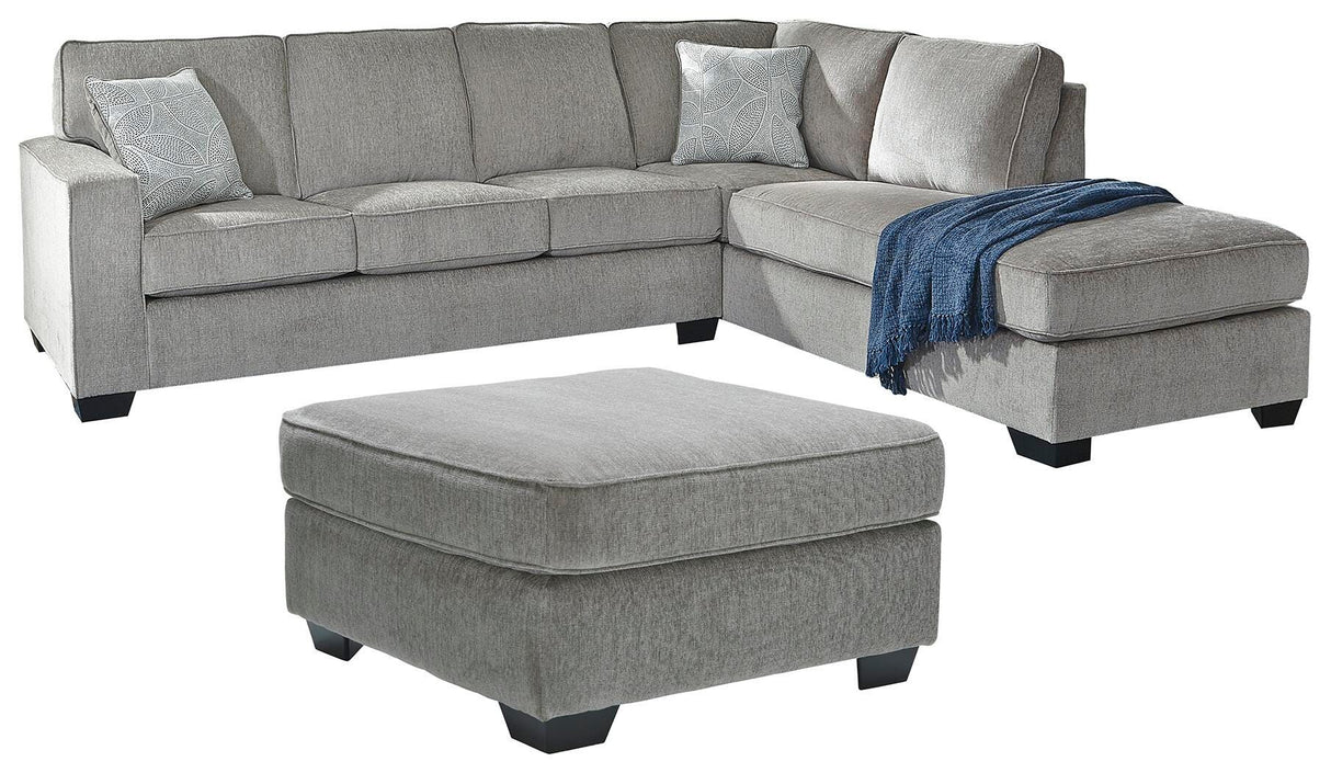 Altari Gray 2-Piece Sectional with Chaise and Oversized Ottoman from Ashley - Luna Furniture