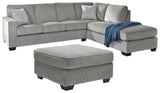 Altari Gray 2-Piece Sectional with Chaise and Oversized Ottoman from Ashley - Luna Furniture