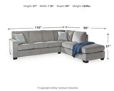 Altari Alloy 2-Piece RAF Chaise Sectional from Ashley - Luna Furniture
